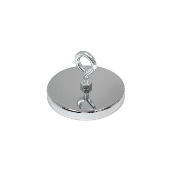 Master Magnetics Ceramic Hang-It Magnet RB80EB with Attached Eyebolt 95 Lbs. Pull Chrome Plating
